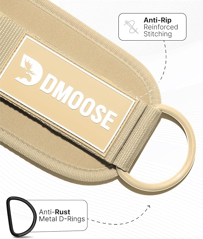 DMoose Ankle Strap for Cable Machine - One Size Fit with Premium Padding, Workout Kickback Ankle Cuffs, Ankle Bands for Working Out, Booty Workouts, Leg Extension, Hip Abductors & Lower Body Exercises