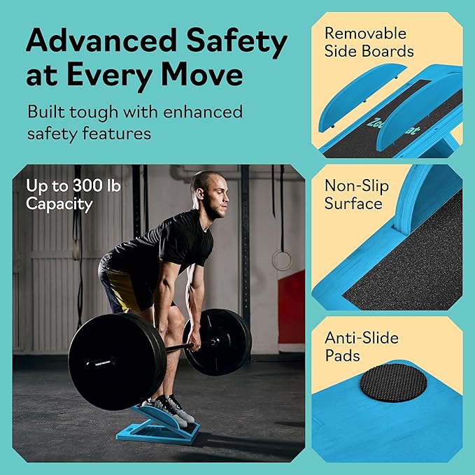 Slant Board with 6 Incline Angles - Transforms Into a Balance Board - Premium Calf Stretcher and Wobble Board for Effective Calf Stretching and Squats