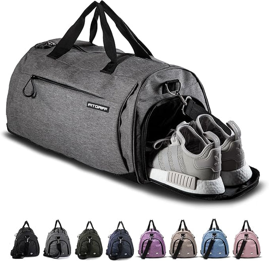 Fitgriff® Gym Bag for Men & Women with Shoe & Wet Compartment - Duffle Bag for Travel, Sports, Fitness & Workout