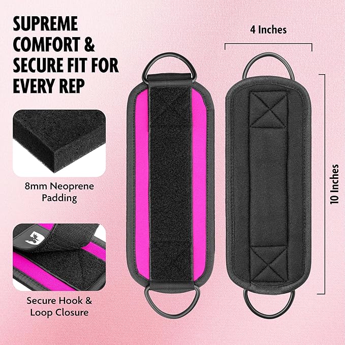 DMoose Ankle Strap for Cable Machine - One Size Fit with Premium Padding, Workout Kickback Ankle Cuffs, Ankle Bands for Working Out, Booty Workouts, Leg Extension, Hip Abductors & Lower Body Exercises