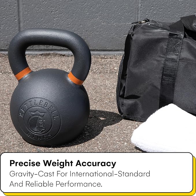 Kettlebell Kings Powder Coated Kettlebell Weights 5-90 LB | Workout Gym Equipment & Strength training sets for Women & Men | Durable Coating for Grip Strength, Rust Prevention