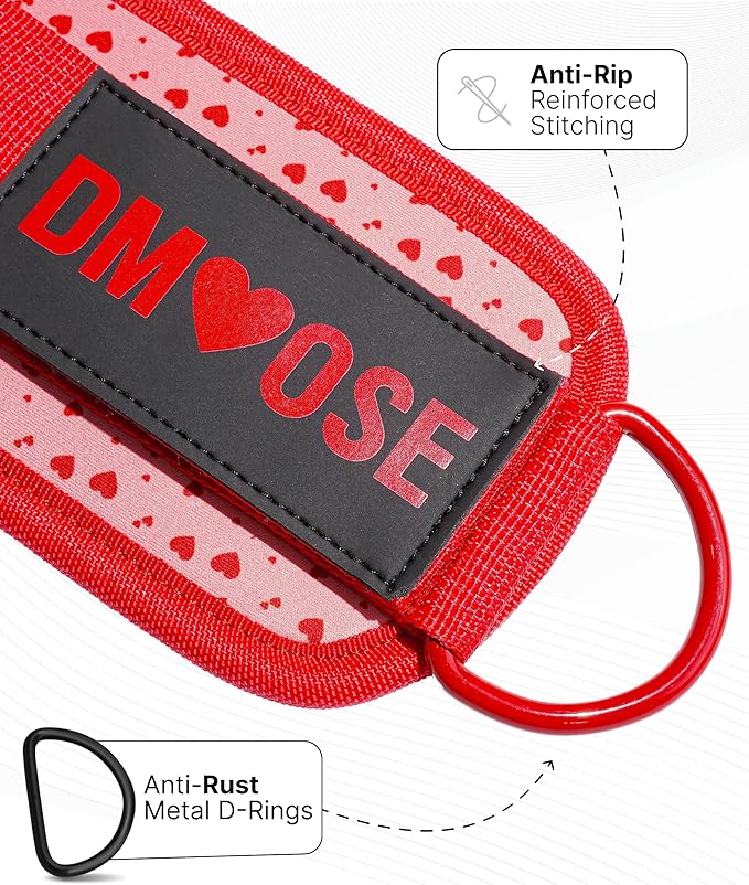 DMoose Ankle Strap for Cable Machine - One Size Fit with Premium Padding, Workout Kickback Ankle Cuffs, Ankle Bands for Working Out, Booty Workouts, Leg Extension, Hip Abductors & Lower Body Exercises