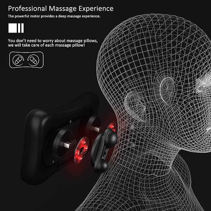 VIKTOR JURGEN Back Massager Kneading for Neck, Shoulder and Foot, Shiatsu Massage Pillow with Heat, Relaxation Gifts for Women/Men/Dad/Mom/Christmas/Mothers Day/Fathers Day/Valentine's Day