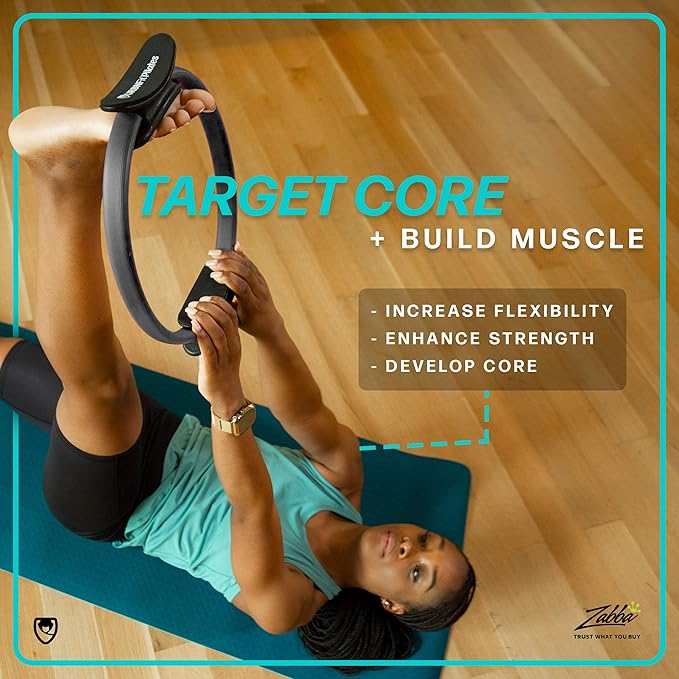 URBNFit Pilates Ring - 12" Magic Circle w/Dual Grip, Foam Pads for Inner Thigh Workout, Toning, Fitness & Pelvic Floor Exercise - Yoga Rings w/Bonus Exercise Guide