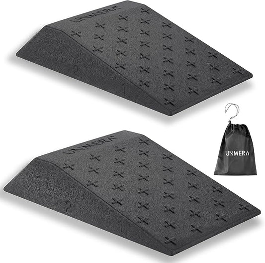 UNMERA Squat Wedge Block 2PCS Non Slip Professional Ramp, Platform for Heel Elevated Squats and Calf Raises