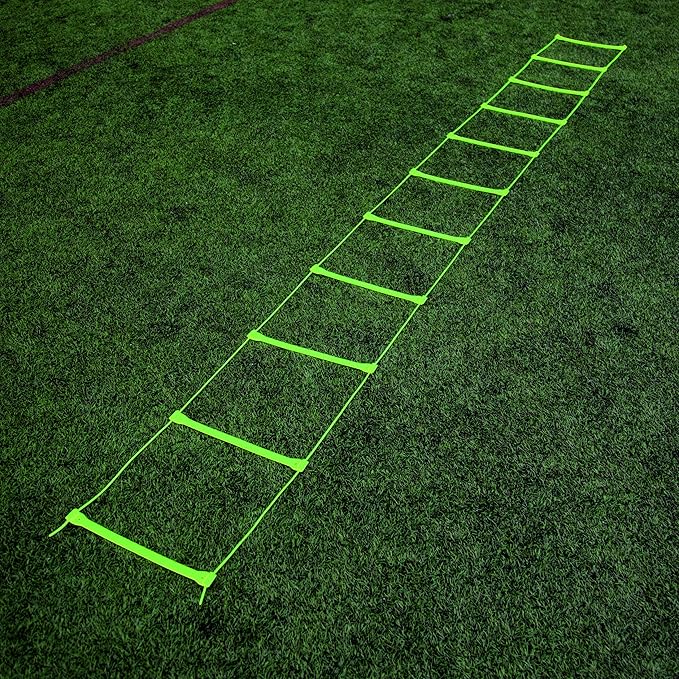 QuickPlay PRO No Tangle Agility Ladder with Quick Lock Adjustable Flat Rungs + Carry Bag (11-Rung) Multi-Sport Speed Training Ladder